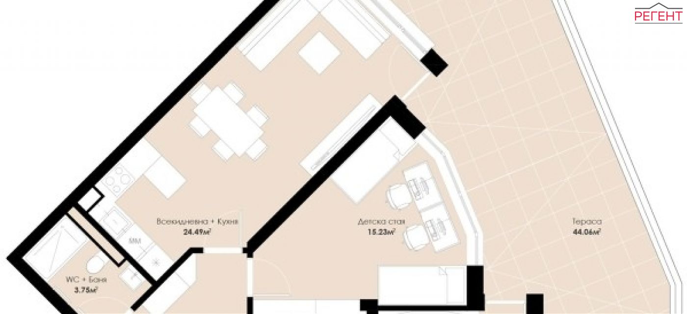 тристаен апартамент Община Габрово гр.Габрово , кв.Трендафил ІІ 